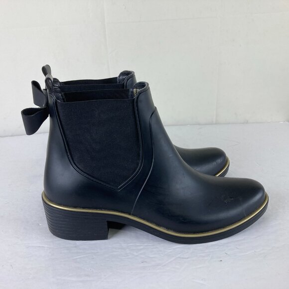 Kate Spade Womens Sz 8 Sedgewick Chelsea Rain Booties Black Outdoor Block Heel - Picture 5 of 10